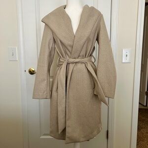 Belted Wrap Coat with hood